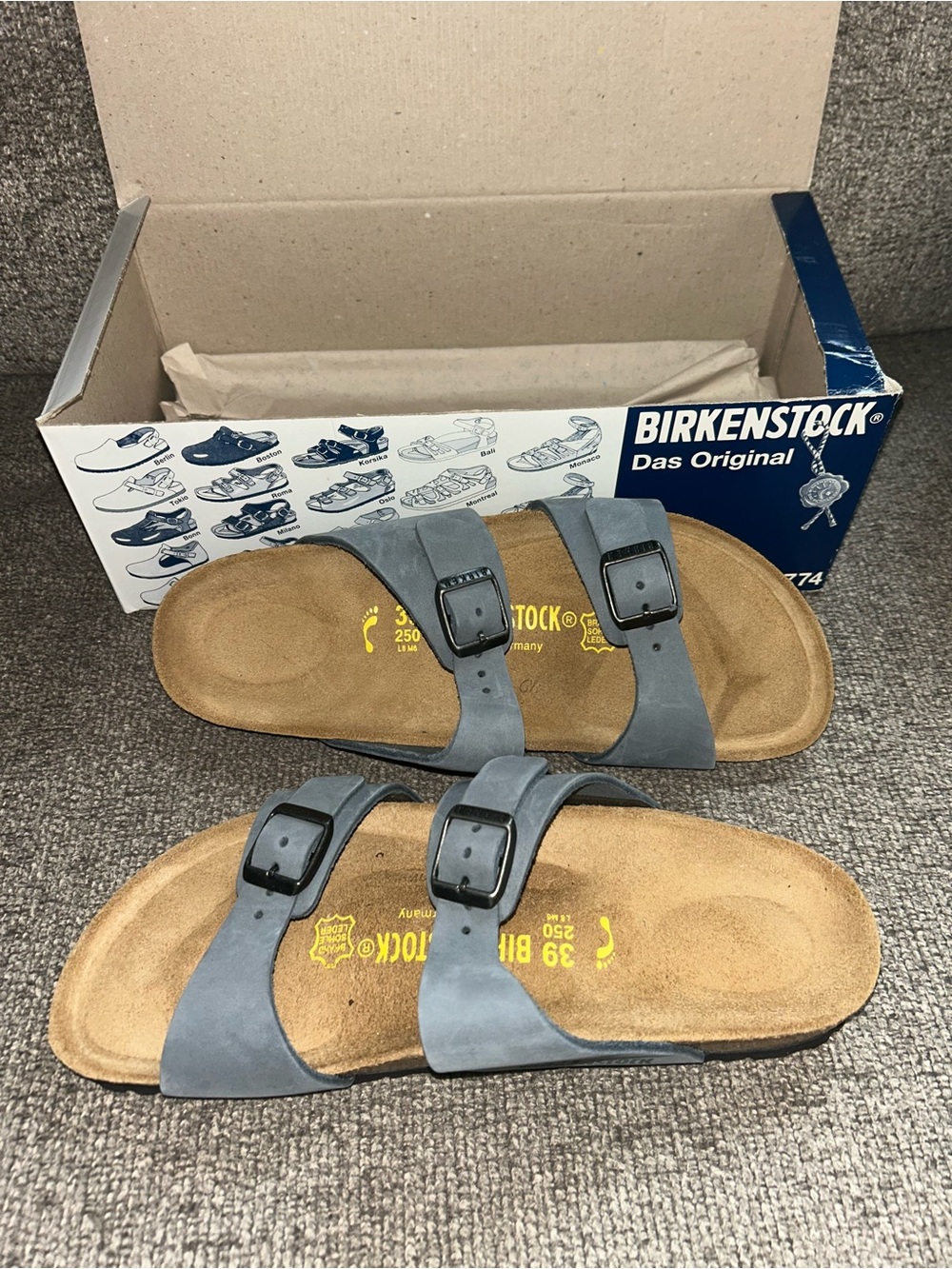 Birkenstock Two-Strap Sandals - Blue Gray